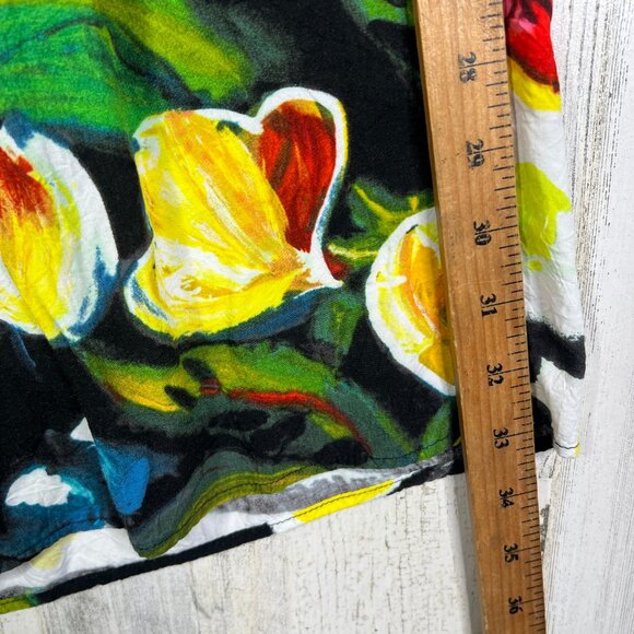 Jams World Parrot Cove Hawaiian Floral Wide Leg Cropped Pants Womens Size Large - Picture 13 of 14